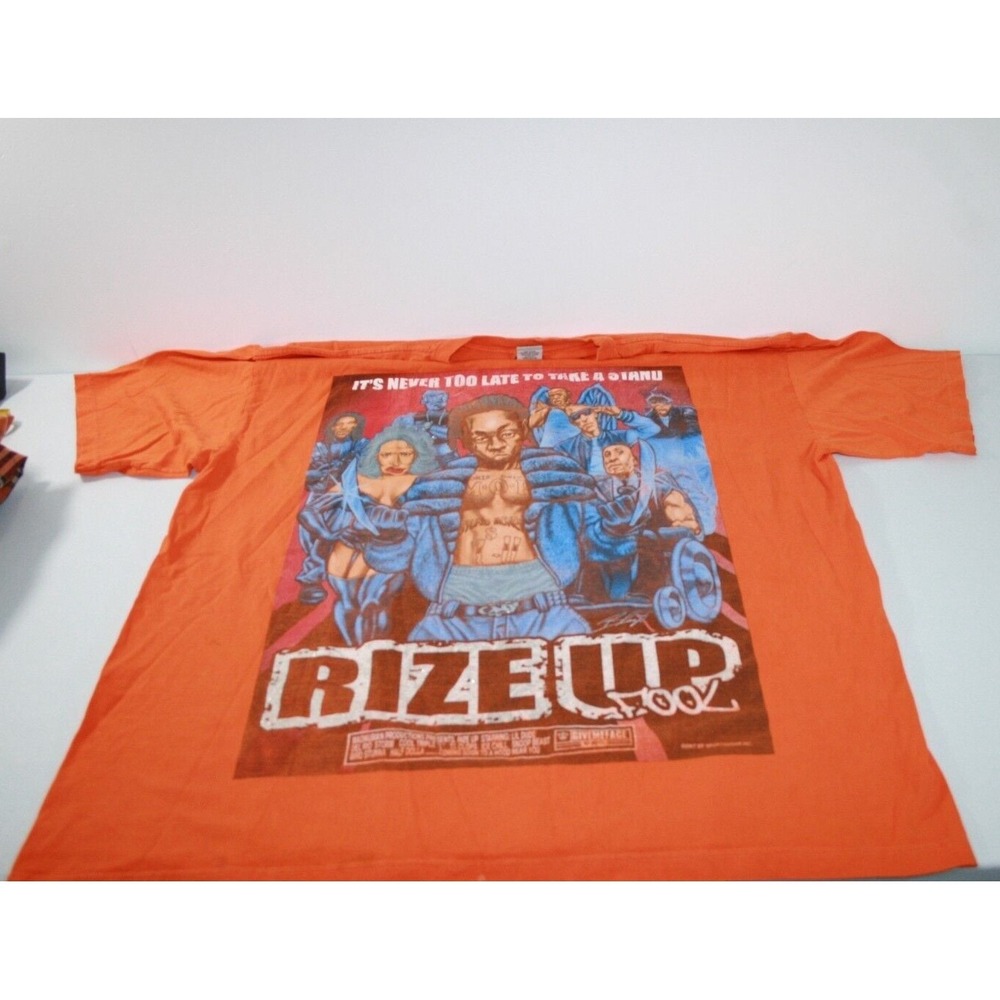 Rize Up Fool Give Me Face 2007 LIL Dude Rap Parody T-Shirt Orange Size 4XL‎